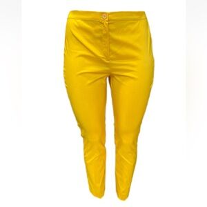 NWT Marina Rinaldi Women's Yellow Renior Skinny Pants Size 18